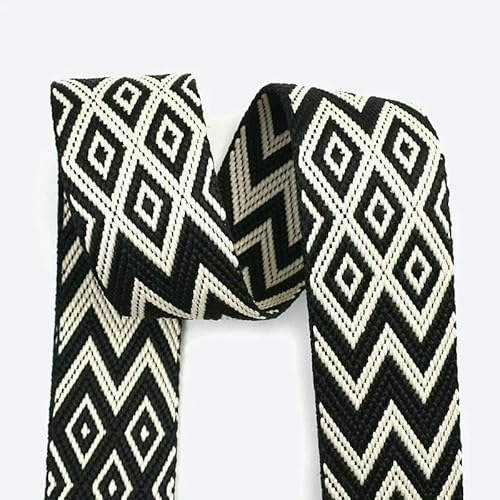 Polyester-Jacquard-Gurtband für Gurtband, Tasche, Rucksack, Nähen, Schrägband, Zubehör, 4 m, 2,2 mm dick, 38/50 mm von ZQJIFHAKOT