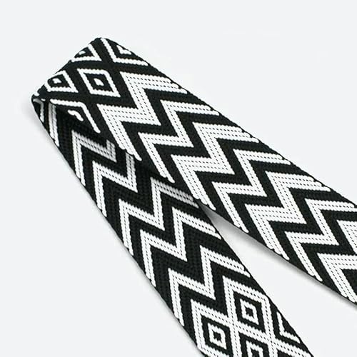 Polyester-Jacquard-Gurtband für Gurtband, Tasche, Rucksack, Nähen, Schrägband, Zubehör, 4 m, 2,2 mm dick, 38/50 mm von ZQJIFHAKOT
