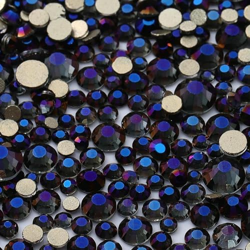 SS3-SS20 runde Glasstrasssteine in verschiedenen Größen, goldene Unterseite, nicht fixiert, Kristall-Edelsteine für Nagelkunst, Kleidung, DIY-Dekoration von ZQJIFHAKOT