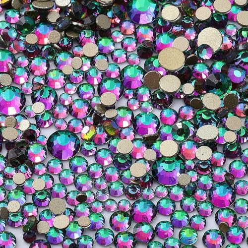SS3-SS20 runde Glasstrasssteine in verschiedenen Größen, goldene Unterseite, nicht fixiert, Kristall-Edelsteine für Nagelkunst, Kleidung, DIY-Dekoration von ZQJIFHAKOT