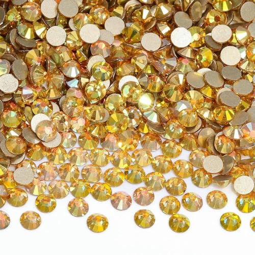 SS6-SS30 Strasssteine mit goldener Unterseite, nicht fixiert, Glaskristall für Nagelkunst, Bekleidungszubehör, Diamant von ZQJIFHAKOT