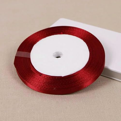 Satinband, einseitig, Weinrot, Geschenkband, Weihnachtsjahr, Bekleidung, Nähstoff, Geschenkband, 22,7 m von ZQJIFHAKOT