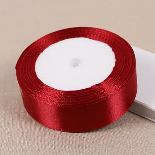 Satinband, einseitig, Weinrot, Geschenkband, Weihnachtsjahr, Bekleidung, Nähstoff, Geschenkband, 22,7 m von ZQJIFHAKOT
