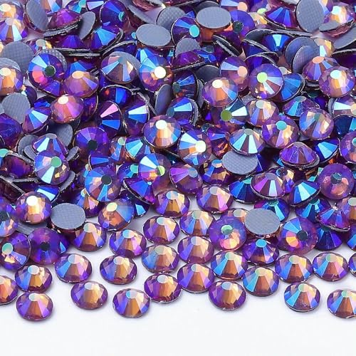 Verschiedene Farben, Kristall-AB-Fix-Strasssteine, Glas, flache Rückseite, Glitzer, für Nagelkunst, Nähen und Stoffdekoration von ZQJIFHAKOT