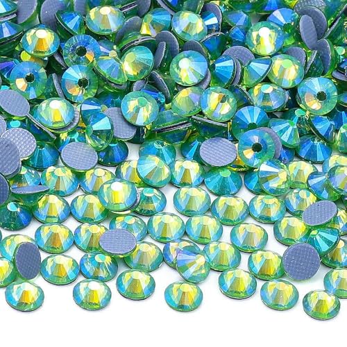 Verschiedene Farben, Kristall-AB-Fix-Strasssteine, Glas, flache Rückseite, Glitzer, für Nagelkunst, Nähen und Stoffdekoration von ZQJIFHAKOT
