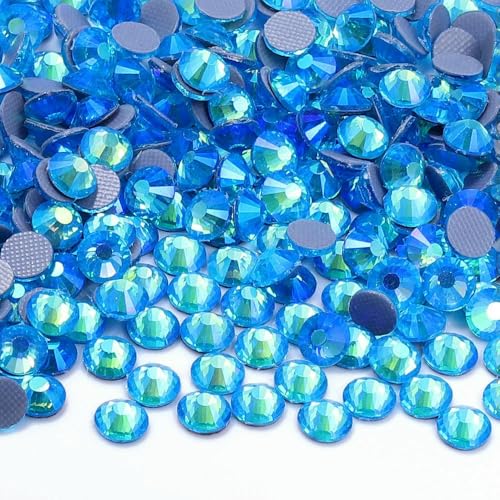 Verschiedene Farben, Kristall-AB-Fix-Strasssteine, Glas, flache Rückseite, Glitzer, für Nagelkunst, Nähen und Stoffdekoration von ZQJIFHAKOT