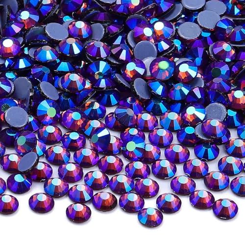 Verschiedene Farben, Kristall-AB-Fix-Strasssteine, Glas, flache Rückseite, Glitzer, für Nagelkunst, Nähen und Stoffdekoration von ZQJIFHAKOT