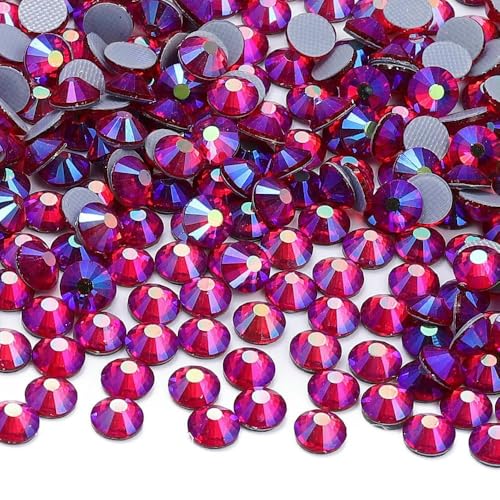 Verschiedene Farben, Kristall-AB-Fix-Strasssteine, Glas, flache Rückseite, Glitzer, für Nagelkunst, Nähen und Stoffdekoration von ZQJIFHAKOT