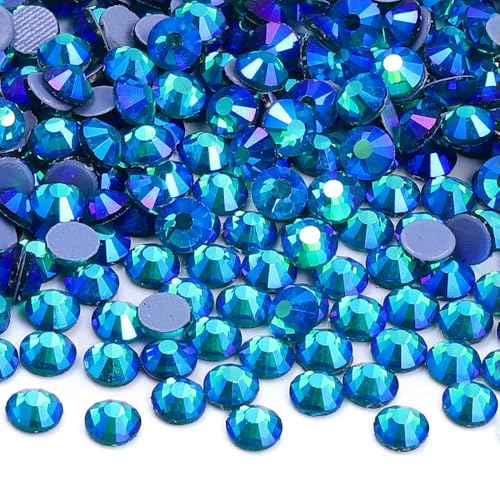 Verschiedene Farben, Kristall-AB-Fix-Strasssteine, Glas, flache Rückseite, Glitzer, für Nagelkunst, Nähen und Stoffdekoration von ZQJIFHAKOT
