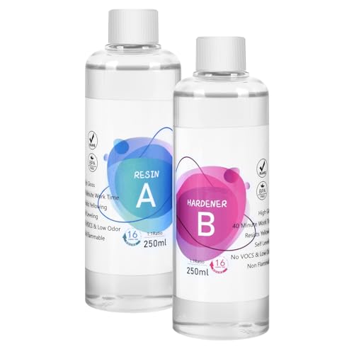500ml Hochglanz Epoxidharz Set, Klares Selbstnivellierendes Blasenfreies Epoxy Resin 500ml Hochglanz Epoxidharz Set, Klares Selbstnivellierendes Blasenfreies Epoxy Resin von ZQSSmlied