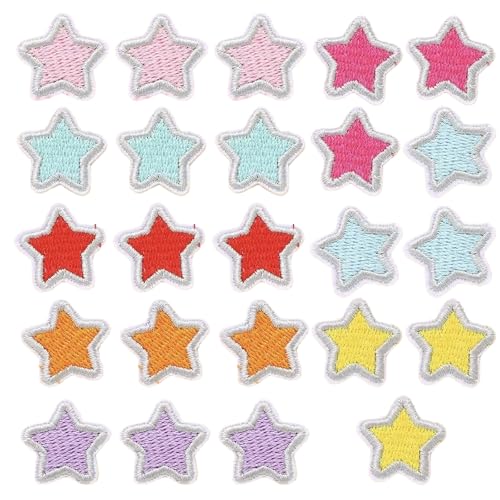 24 Stück kleine fünfzackige Stern-Stickerei-Aufnäher, kompakte Dekoration, 8 Farben, Stickerei-Aufnäher, geeignet für Jacken, Jeans, Kleider und Hosen 24 Stück kleine fünfzackige Stern-Stickerei-Aufnäher, kompakte Dekoration, 8 Farben, Stickerei-Aufnäher, geeignet für Jacken, Jeans, Kleider und Hosen von ZQTSANKESL