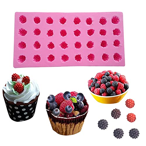 ZQWE 3D-Silikonform für Maulbeere, Himbeere, 32 Löcher, kleine Erdbeere, Schokolade, Kekse, Dessert, Backen, DIY, Epoxid-Ton, Formen ZQWE 3D-Silikonform für Maulbeere, Himbeere, 32 Löcher, kleine Erdbeere, Schokolade, Kekse, Dessert, Backen, DIY, Epoxid-Ton, Formen von ZQWE