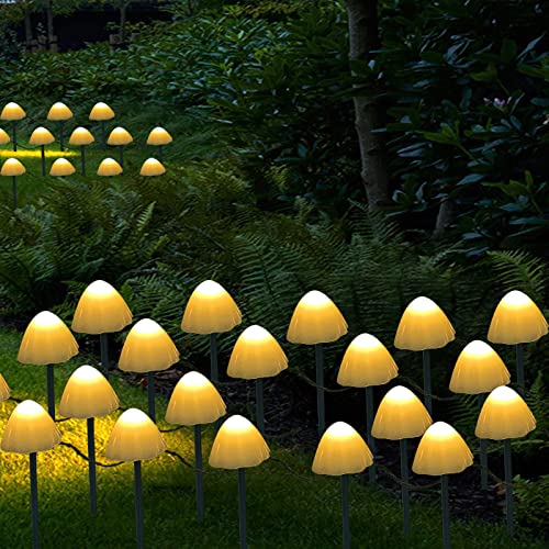 ZQX Solarlampen für Außen Garten, 12 LED Solar Lichterkette Pilze, 8 Modi Wasserdicht Pilzlampe Outdoor LED Solar Gartenleuchten, Solarleuchten Pilz für Topfdekoration Party Garten Deko (Warmweiß) von ZQX