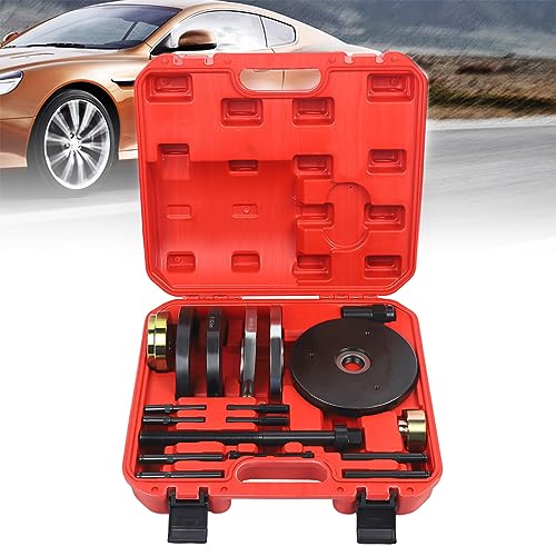 ZQYPENOZ 19-teiliges 82-mm-Radlager-Einpress-Kit, rotes Radlager-Abzieher-Werkzeugset, Werkzeug zum Entfernen des Radantriebslagers von ZQYPENOZ