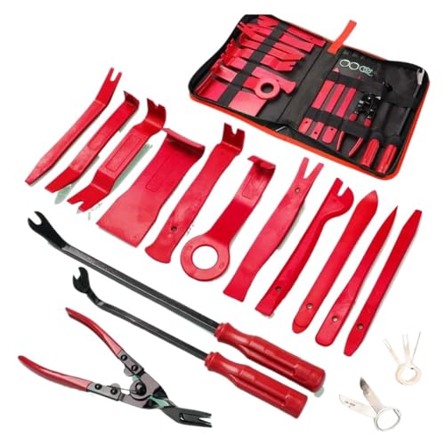 ZQYPENOZ Handwerkzeug Auto-Demontagewerkzeuge 19-teiliges Umbau-Kits Innenverkleidung Armaturenbrett-Entfernungsreparaturwerkzeuge Auto-Clip-Zange Befestigungselement (Farbe: Rot) von ZQYPENOZ
