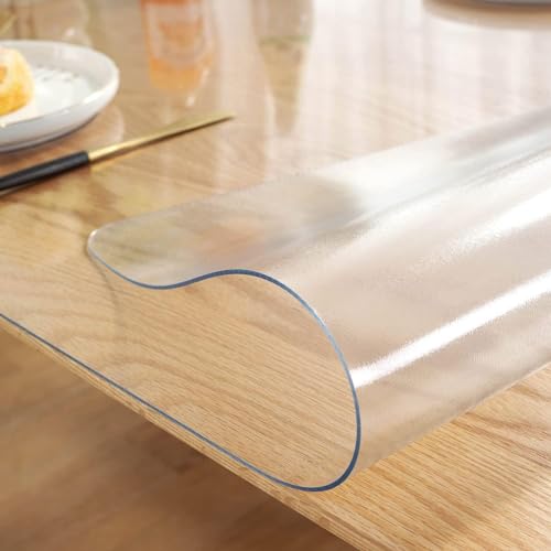 ZRFYDN Tischdecke Folie 1mm - Transparent Einseitig Mattiert, Durchsichtige Tischdecke Abwaschbar, Glasklar Folie Geruchsneutral, Verschiedene Größen, Nach Maß, (40x100cm) von ZRFYDN