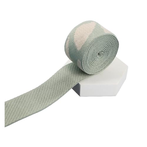 Gurtband 1/2/5 Yards 38 mm bedrucktes Gurtband, mehrfarbiges Muster, DIY-Textilbekleidungsdekor, Rucksackumreifung, Nähtasche, Gürtel, Jacquardbänder(White,1yard) von ZRHWSPD