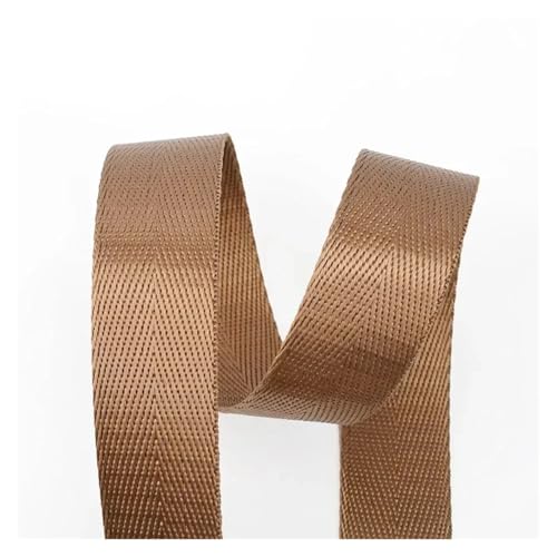 Gurtband 10 Meter 20–50 mm Nylon-Gurtband, Bänder for Gürtel, Hundehalsband, Rucksackgurt, Meterware, Schrägband, DIY-Nähzubehör(RD001-Khaki,50mm) von ZRHWSPD