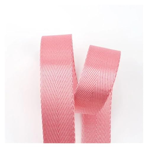 Gurtband 10 Meter 20–50 mm Nylon-Gurtband, Bänder for Gürtel, Hundehalsband, Rucksackgurt, Meterware, Schrägband, DIY-Nähzubehör(RD001-Pink,50mm) von ZRHWSPD