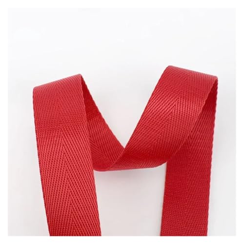 Gurtband 10 Meter 20–50 mm Nylon-Gurtband, Bänder for Gürtel, Hundehalsband, Rucksackgurt, Meterware, Schrägband, DIY-Nähzubehör(RD001-Red,20mm) von ZRHWSPD
