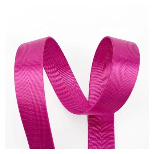 Gurtband 10 Meter 20–50 mm Nylon-Gurtband, Bänder for Gürtel, Hundehalsband, Rucksackgurt, Meterware, Schrägband, DIY-Nähzubehör(RD001-RoseRed,25mm) von ZRHWSPD