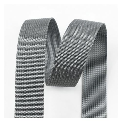 Gurtband 10 Meter 20–50 mm Nylon-Gurtband, Bänder for Gürtel, Hundehalsband, Rucksackgurt, Meterware, Schrägband, DIY-Nähzubehör(RD109-Gray,38mm) von ZRHWSPD