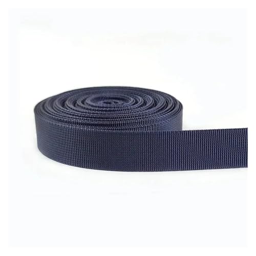 Gurtband 10 Meter 20–50 mm Nylon-Gurtband, Bänder for Gürtel, Hundehalsband, Rucksackgurt, Meterware, Schrägband, DIY-Nähzubehör(RD109-NavyBlue,20mm) von ZRHWSPD
