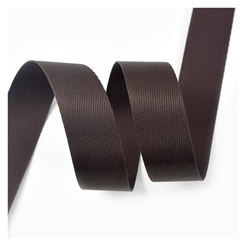 Gurtband 10 Meter 20–50 mm Nylon-Gurtband, Bänder for Gürtel, Hundehalsband, Rucksackgurt, Meterware, Schrägband, DIY-Nähzubehör(RD113-Coffee,38mm) von ZRHWSPD
