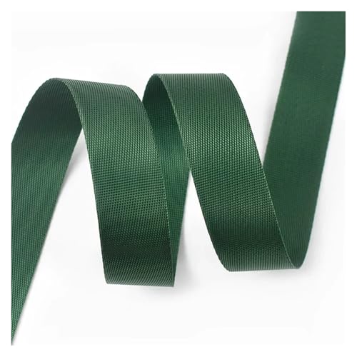 Gurtband 10 Meter 20–50 mm Nylon-Gurtband, Bänder for Gürtel, Hundehalsband, Rucksackgurt, Meterware, Schrägband, DIY-Nähzubehör(RD113-Green,32mm) von ZRHWSPD