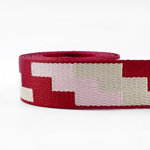 Gurtband 2/4 m, 2,2 mm dick, 38/50 mm, Polyester-Jacquard-Gurtband, Band for Gurt, Gürtel, Tasche, Rucksack, DIY, Nähen, Schrägband, Zubehör(RD050-13,50mm-2Meters) von ZRHWSPD