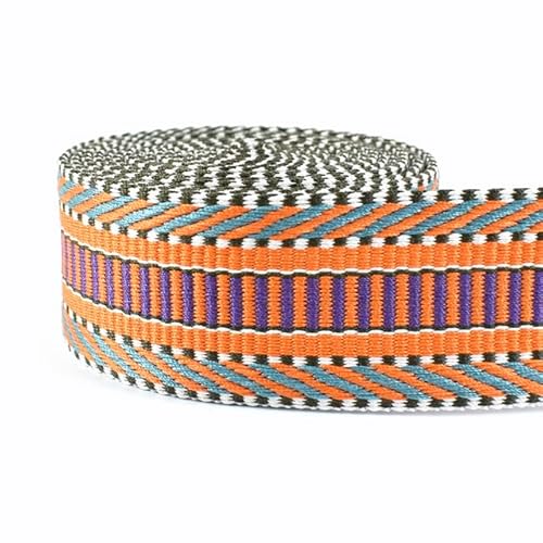 Gurtband 2/4 m, 2,2 mm dick, 38/50 mm, Polyester-Jacquard-Gurtband, Band for Gurt, Gürtel, Tasche, Rucksack, DIY, Nähen, Schrägband, Zubehör(RD155-Orange,38mm-2Meters) von ZRHWSPD