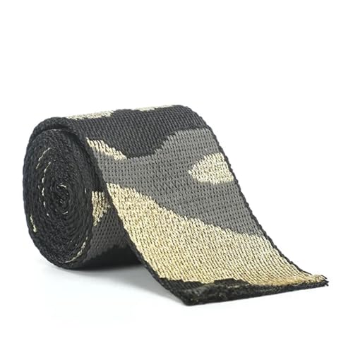 Gurtband 2/5 meter Leopard Nylon Gurtband 50mm Jacquard Band Taschen Gurt Sicherheitsgurt Rucksack Schrägband 1,5mm dick DIY Nähzubehör(RD190-Camouflage5,50mm-5Meters) von ZRHWSPD