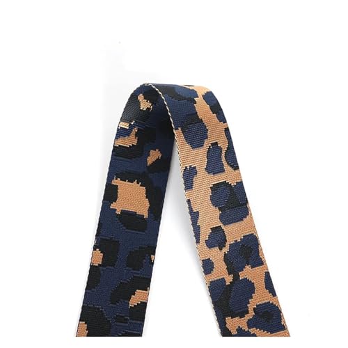 Gurtband 2/5 meter Leopard Nylon Gurtband 50mm Jacquard Band Taschen Gurt Sicherheitsgurt Rucksack Schrägband 1,5mm dick DIY Nähzubehör(RD915-A03,50mm-5Meters) von ZRHWSPD