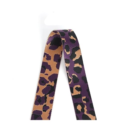 Gurtband 2/5 meter Leopard Nylon Gurtband 50mm Jacquard Band Taschen Gurt Sicherheitsgurt Rucksack Schrägband 1,5mm dick DIY Nähzubehör(RD915-A07,50mm-5Meters) von ZRHWSPD
