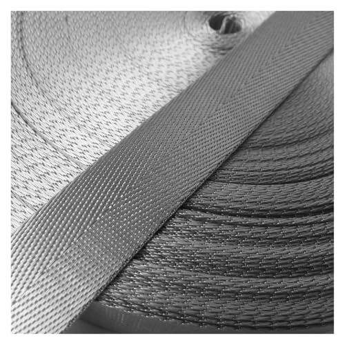 Gurtband 2 Meter 1"(25mm) Gurt Nylon Gurtband Fischgrätenmuster Rucksack Umreifung Nähtasche Gürtel Zubehör(Grey) von ZRHWSPD
