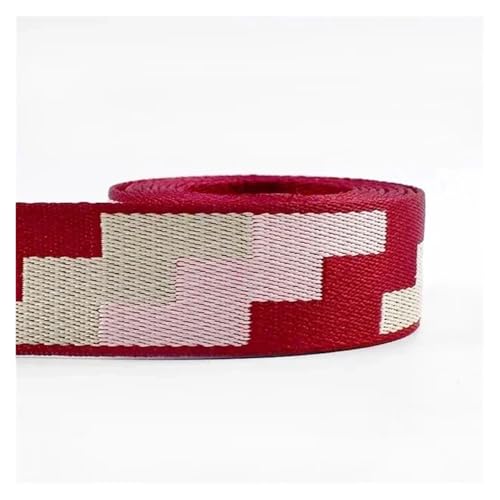 Gurtband 2 meter Deepeel 38mm Jacquard Gurtband Nylon Band Tasche Strap Lanyard Gürtel Kleidung Rucksack Schrägband DIY Nähzubehör(13) von ZRHWSPD