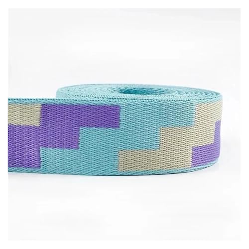 Gurtband 2 meter Deepeel 38mm Jacquard Gurtband Nylon Band Tasche Strap Lanyard Gürtel Kleidung Rucksack Schrägband DIY Nähzubehör(Color-11) von ZRHWSPD