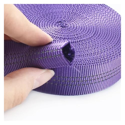 Gurtband 3/5/10 Meter 25 mm Nylon-Gurtband, doppellagig, reflektierendes Band, Rucksack-/Taschengurt, Hundehalsband, Nähzubehör(Purple,25mm-10Meters) von ZRHWSPD