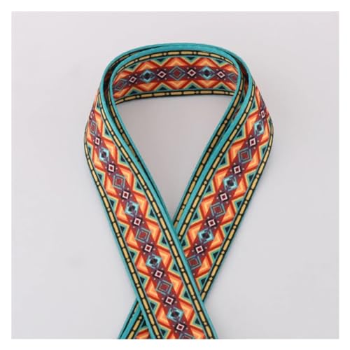 Gurtband 5/10/50 Yards 38 mm Jacquard-Umreifungsband, mehrfarbiges Streifenmuster, Kleidungsdekoration, verschleißfester Rucksackgürtel, Baumwollgurtband(1,50yards) von ZRHWSPD