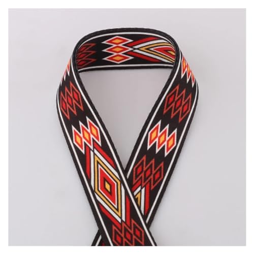 Gurtband 5/10/50 Yards 38 mm Jacquard-Umreifungsband, mehrfarbiges Streifenmuster, Kleidungsdekoration, verschleißfester Rucksackgürtel, Baumwollgurtband(11,50yards) von ZRHWSPD