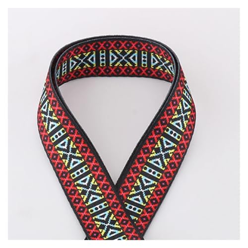 Gurtband 5/10/50 Yards 38 mm Jacquard-Umreifungsband, mehrfarbiges Streifenmuster, Kleidungsdekoration, verschleißfester Rucksackgürtel, Baumwollgurtband(19,50yards) von ZRHWSPD