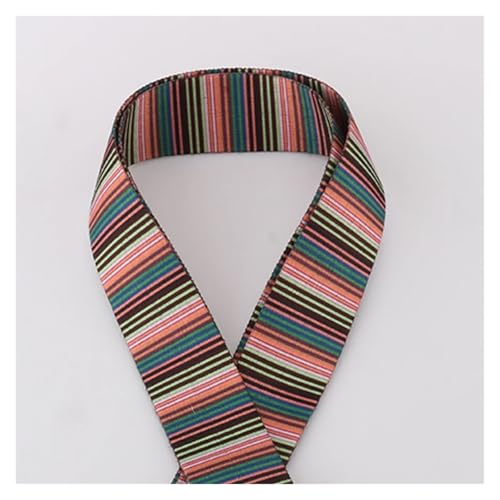 Gurtband 5/10/50 Yards 38 mm Jacquard-Umreifungsband, mehrfarbiges Streifenmuster, Kleidungsdekoration, verschleißfester Rucksackgürtel, Baumwollgurtband(21,50yards) von ZRHWSPD