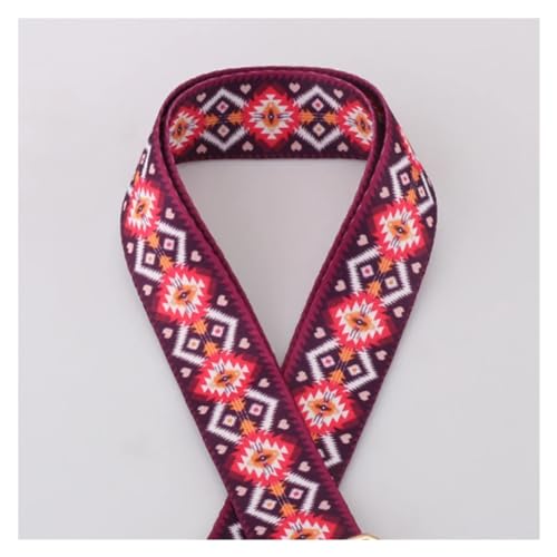 Gurtband 5/10/50 Yards 38 mm Jacquard-Umreifungsband, mehrfarbiges Streifenmuster, Kleidungsdekoration, verschleißfester Rucksackgürtel, Baumwollgurtband(5,50yards) von ZRHWSPD