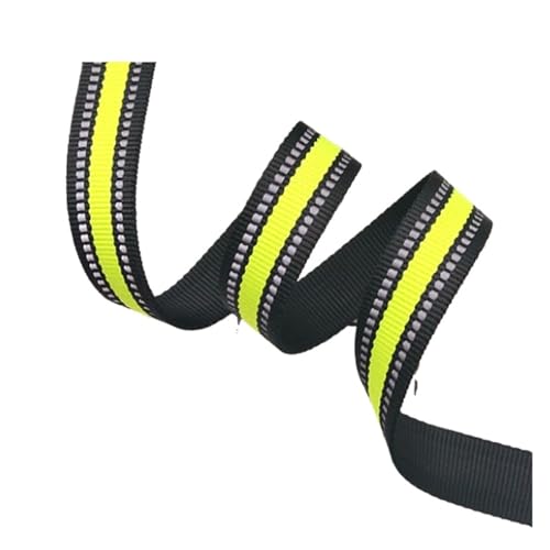 Gurtband 5 Meter 15 mm/20 mm gestreiftes Polyester-Gurtband, Reflektorband, 1,6 mm dick, DIY-Haustierhalsband, Rucksackgurt, Nähzubehör(Fruit Green 20mm 5M) von ZRHWSPD