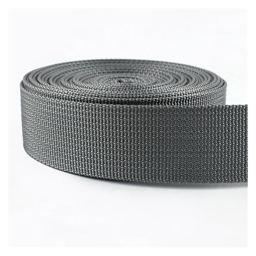 Gurtband 5 Meter 20–38 mm Nylon Gurtband Band Trim Nähmaterial Sicherheitsgurt Rucksackgurt Tasche Schnallen Bekleidungszubehör(Gray,38mm) von ZRHWSPD