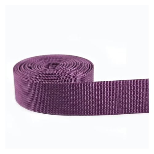 Gurtband 5 Meter 20–38 mm Nylon Gurtband Band Trim Nähmaterial Sicherheitsgurt Rucksackgurt Tasche Schnallen Bekleidungszubehör(Purple,20mm) von ZRHWSPD