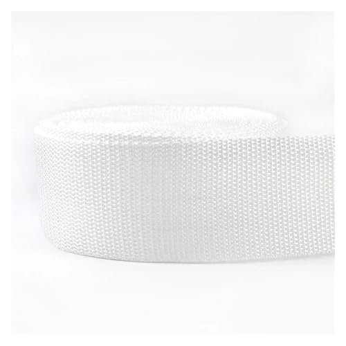 Gurtband 5 Meter 20–50 mm Polypropylen PP Nylon Gurtband for Gürtelband Hundehalsband Geschirr Outdoor Band Kleidungsstück Schuhe Band(White,20mm) von ZRHWSPD