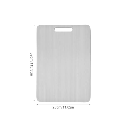 Schneidebrett Edelstahl Titanium Cutting Boards for Kitchen Double-Sided Chopping Board 304 Stainless Steel Food Cutting Mat Serving Tray for Cooking(Large 39x28) von ZRHWSPD