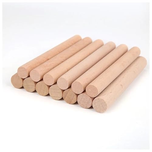 ZRHWSPD Holzstäbchen Zum Basteln 10 Stück Holzdübelstangen, unbehandelte Hartholzstäbe, Dübelstangen, Holzstäbe for Basteln(150x10mm) von ZRHWSPD