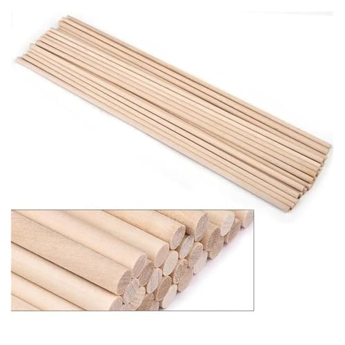 ZRHWSPD Holzstäbchen Zum Basteln 3–14 mm runde Holzstäbe for DIY Holzhandwerk Zahnrad-Sticks Pegs Sticks Herstellung von Kuchen Dübel(5x300mm-25pcs) von ZRHWSPD